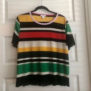 Super cute sheer striped Nine West top!